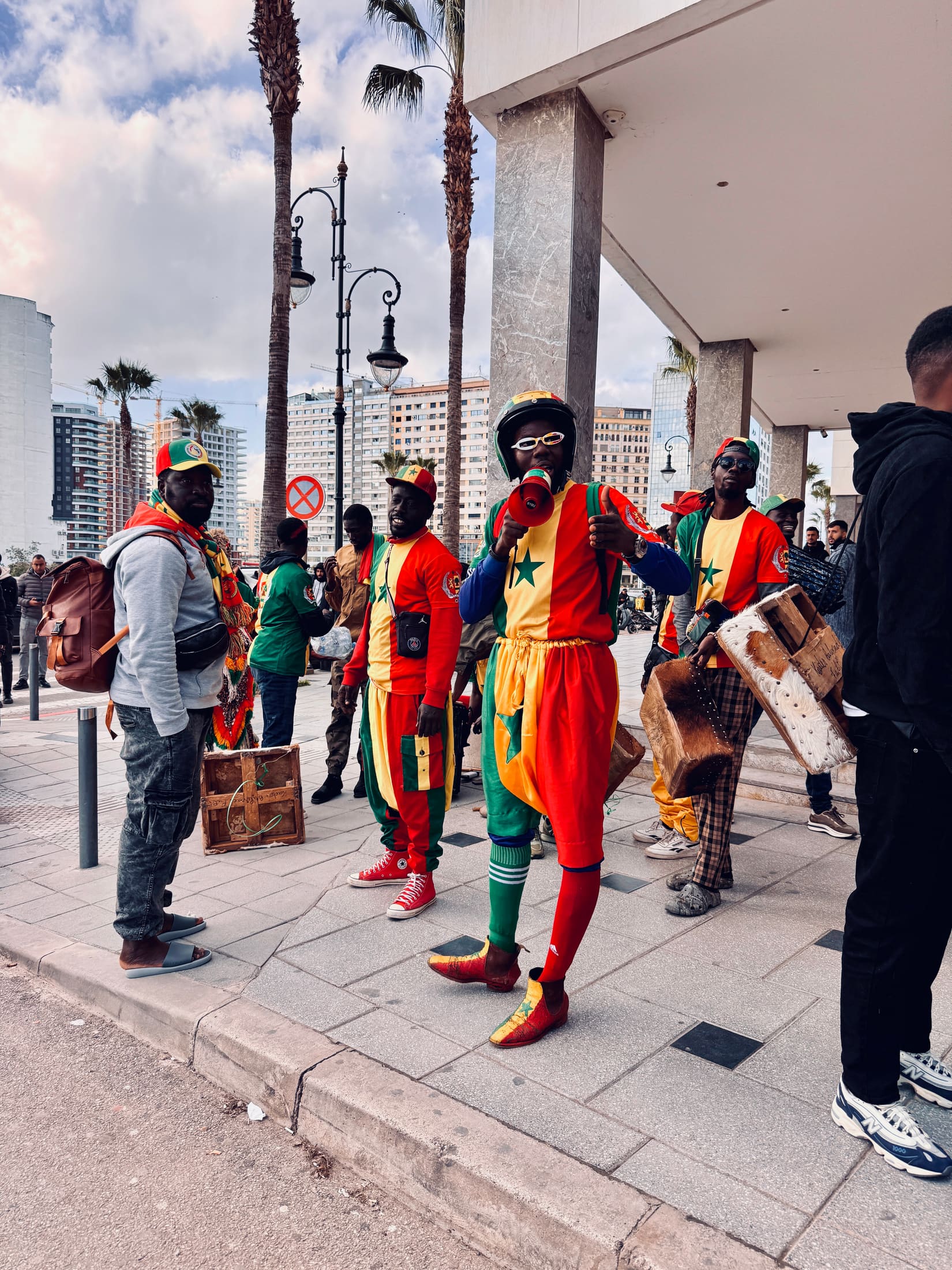 Senegal supporters in Tangier before the match against Mali