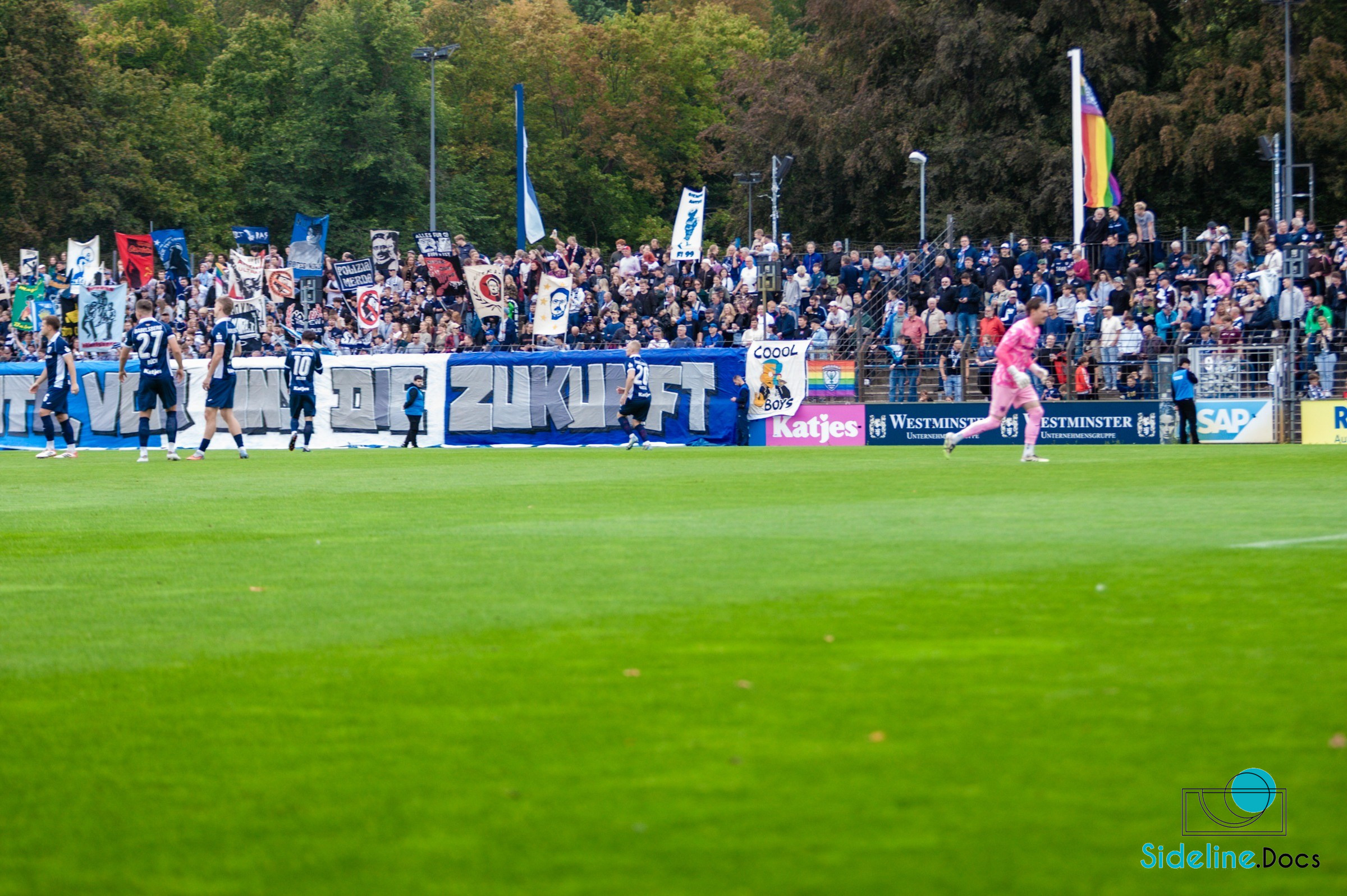 Kick-off in front of the north stand display