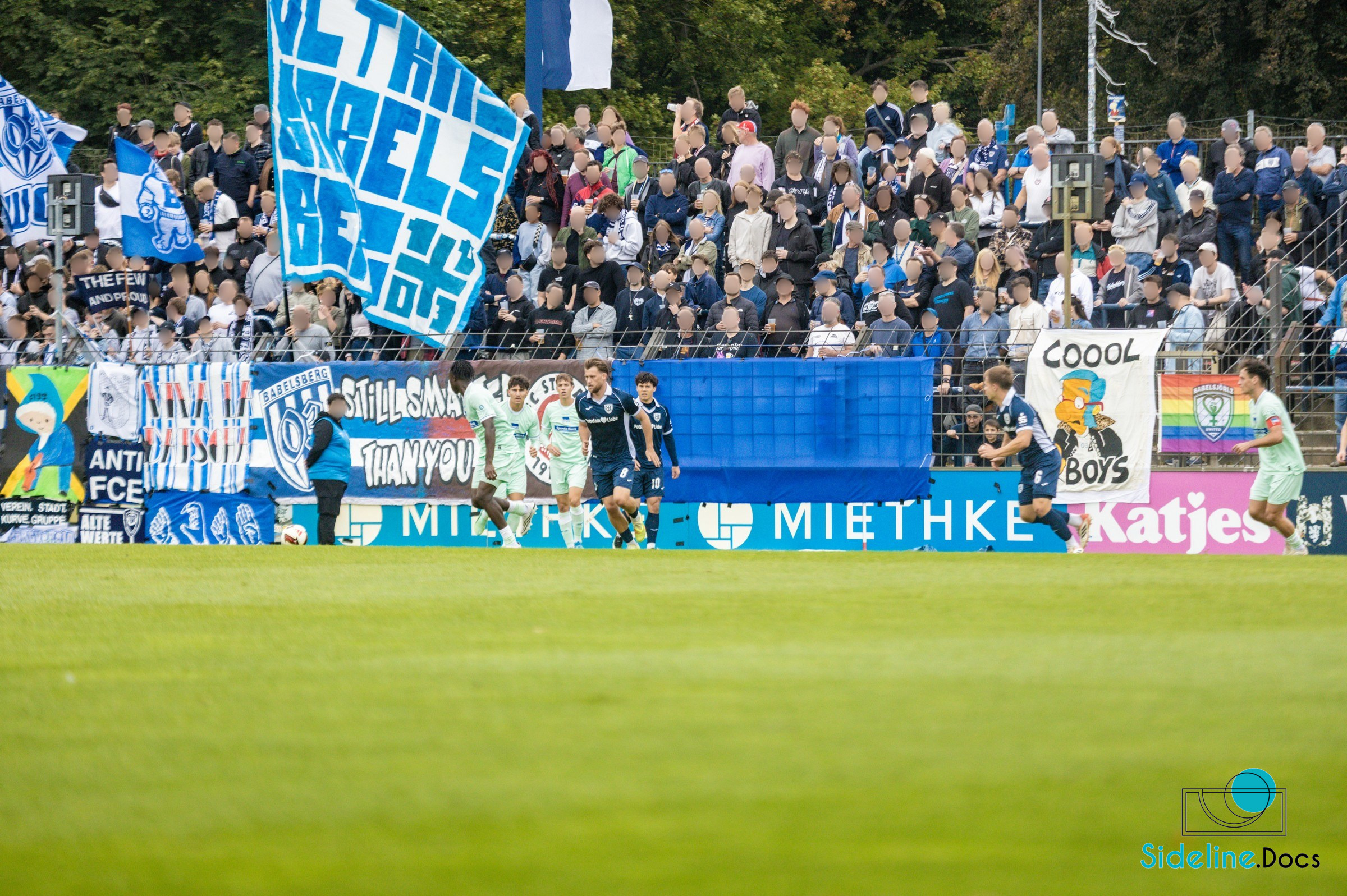 Match action in front of the packed north stand