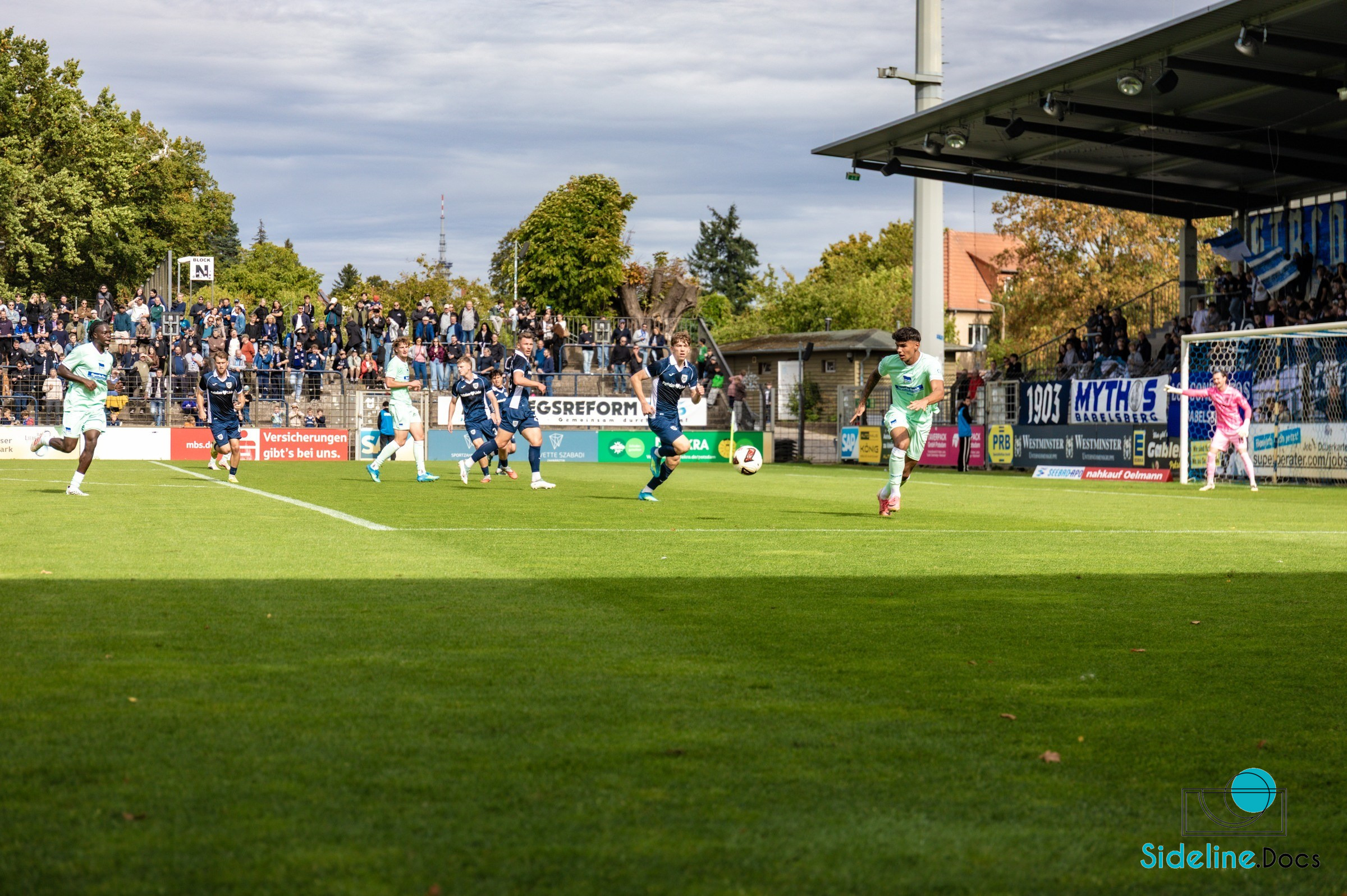 Attack toward goal, north stand left, main stand right