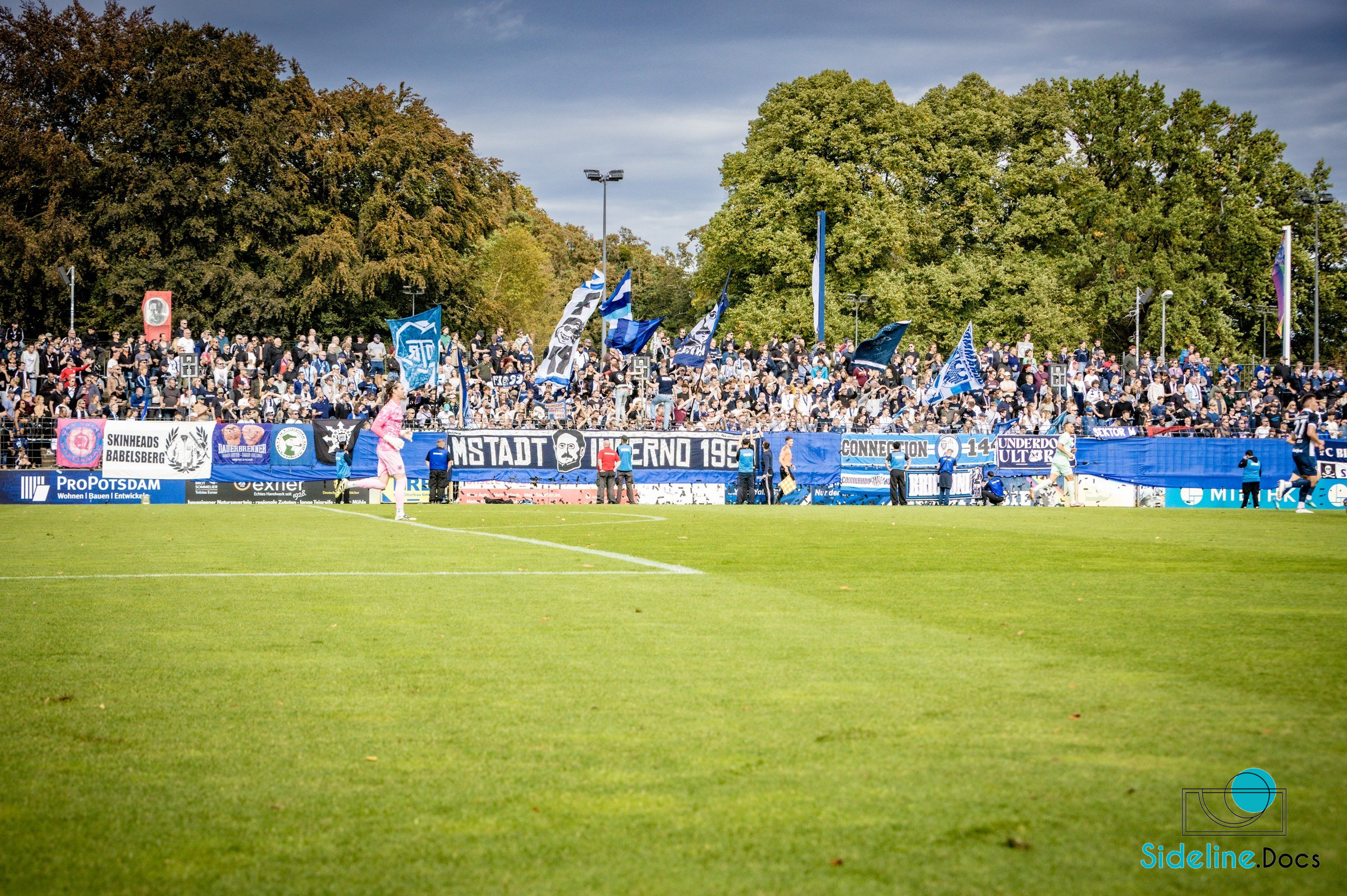 Tackle in the foreground, north stand behind