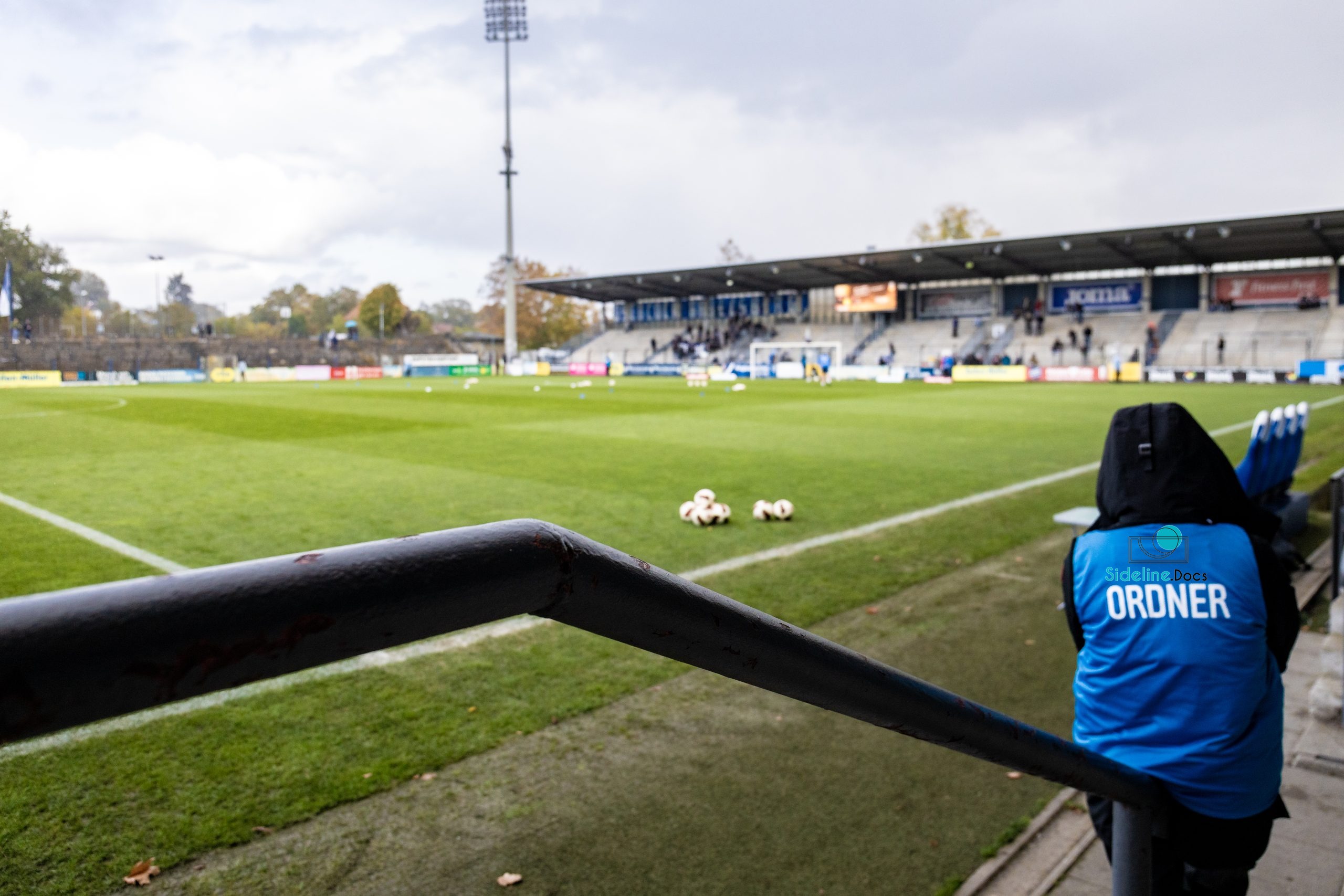 Steward vest overlooking the Karl-Liebknecht-Stadion