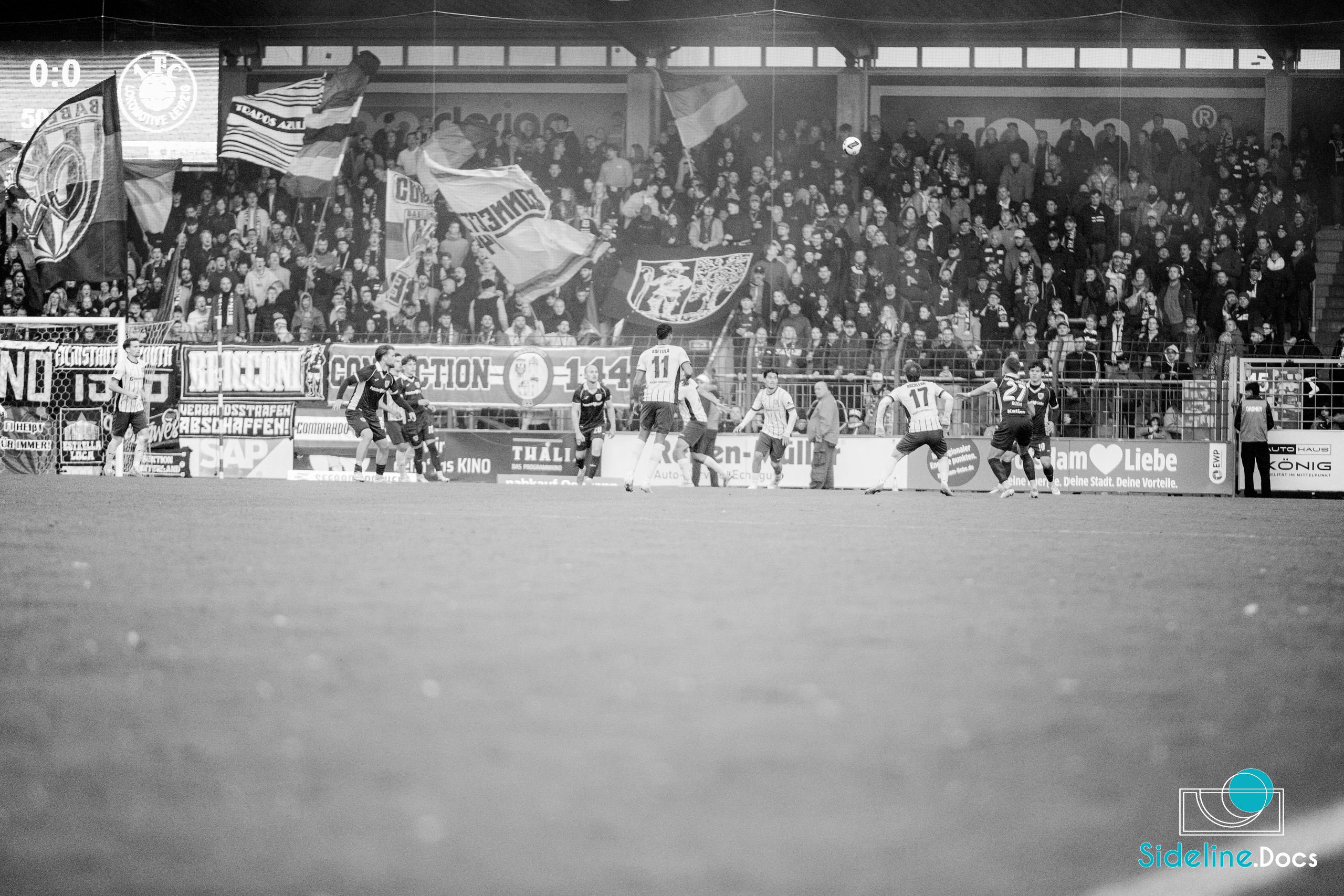 Attack toward goal in front of the CONNECTION banner